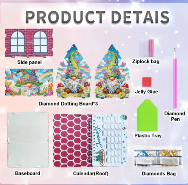 Diamond Painting Kalender Haus 2026 Wichtel